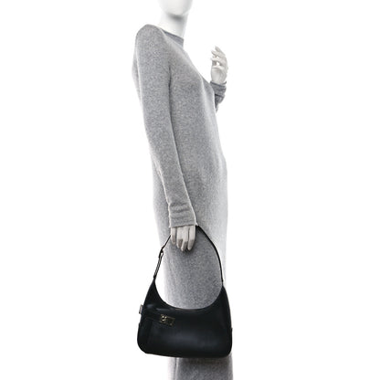 Salvatore Ferragamo Soft Calfskin Gancini Hobo Black 2 of 10