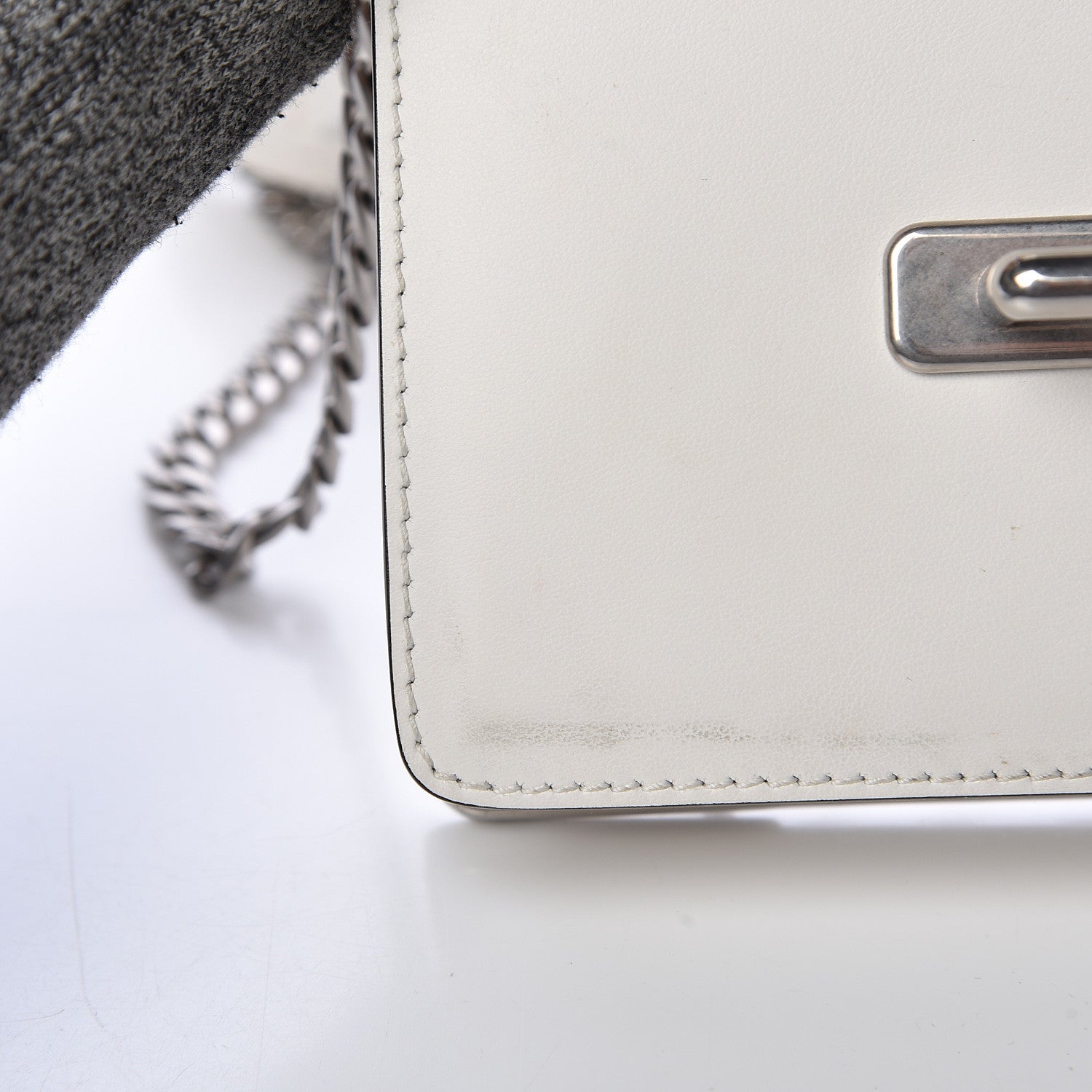 Prada City Calfskin Saffiano Studded Cahier Bag White 10 of 12