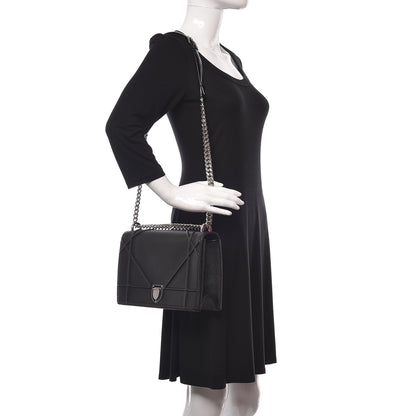 Christian Dior Grained Calfskin Medium Diorama Flap Bag Black 2 of 9