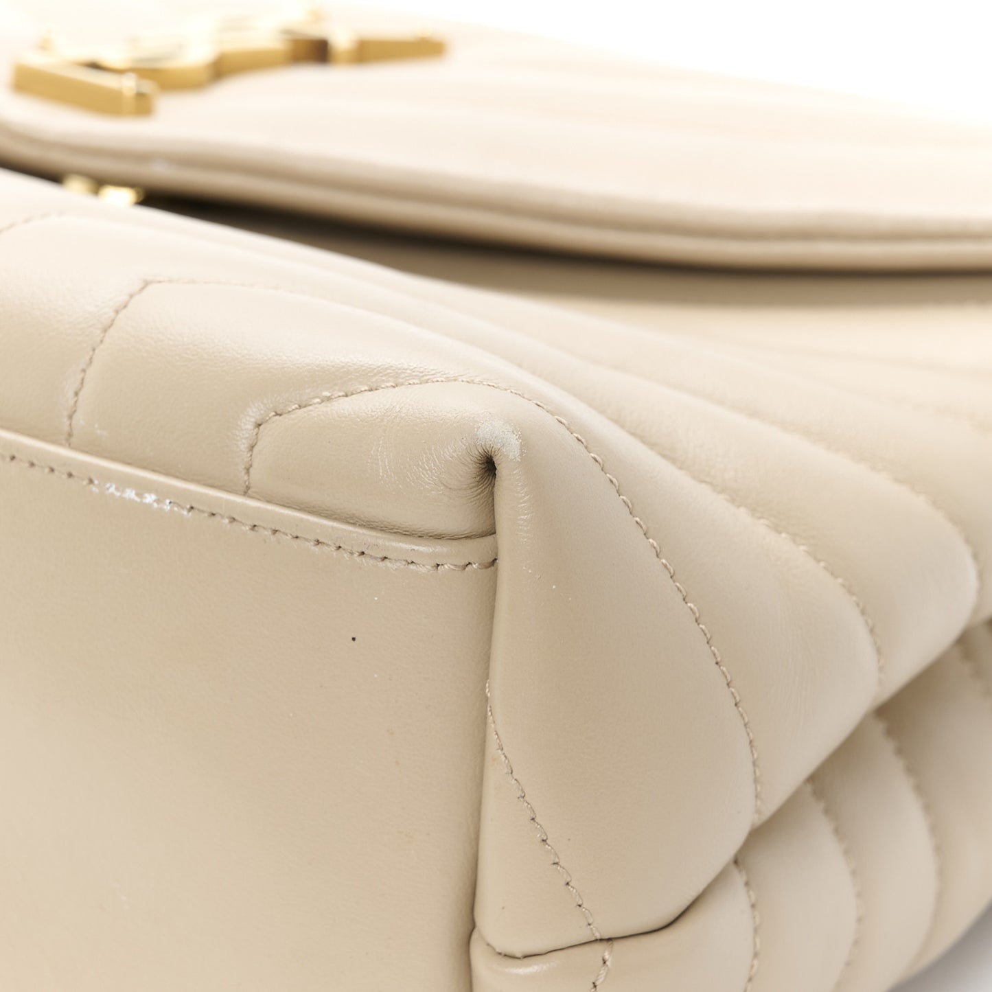 Calfskin Y Quilted Monogram Medium Loulou Chain Satchel Dark Beige
