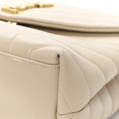 Saint Laurent Calfskin Y Quilted Monogram Medium Loulou Chain Satchel Dark Beige 14 of 14