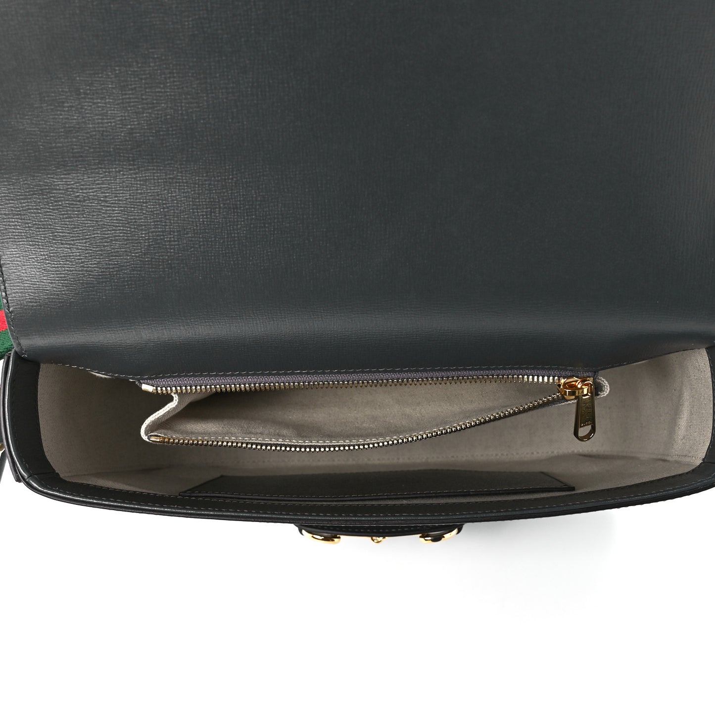 Azalea Calfskin Web Horsebit 1955 Shoulder Bag Graphite Grey