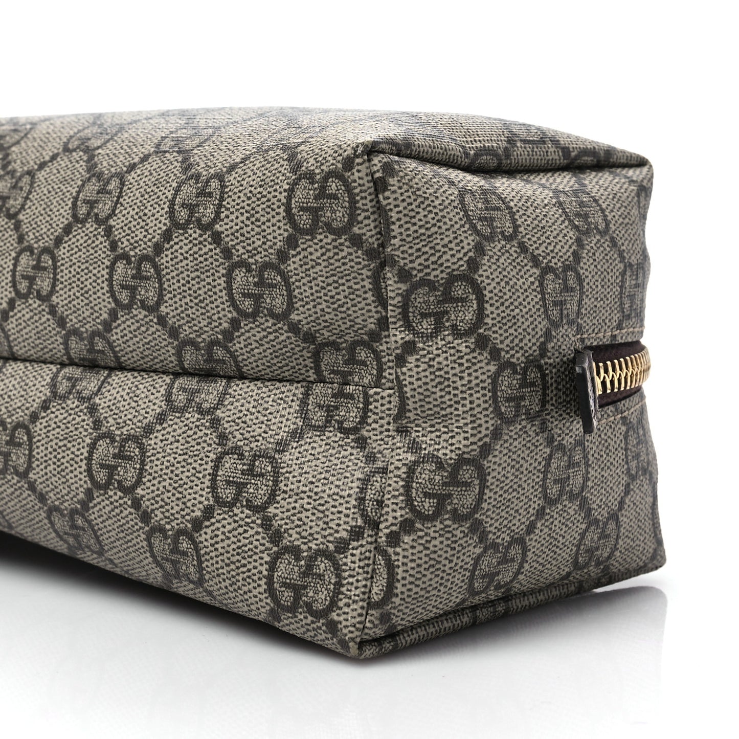 Soft GG Supreme Monogram Calfskin Medium Ophidia Cosmetic Case Beige Ebony New Acero