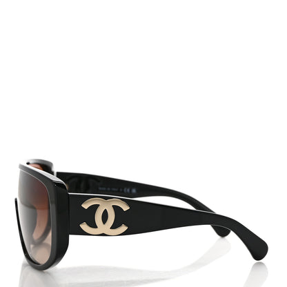 Chanel Acetate Shield Sunglasses 5495 Black 3 of 7
