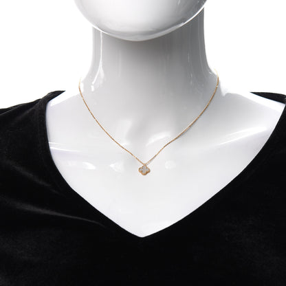 Van Cleef & Arpels 18K Yellow Gold Mother of Pearl Sweet Alhambra Pendant Necklace 2 of 6