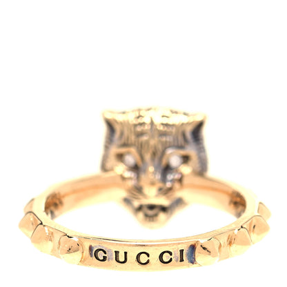 Gucci 18K Yellow Gold Amethyst Diamond Le Marché Des Merveilles Feline Ring 51 5.75 3 of 6