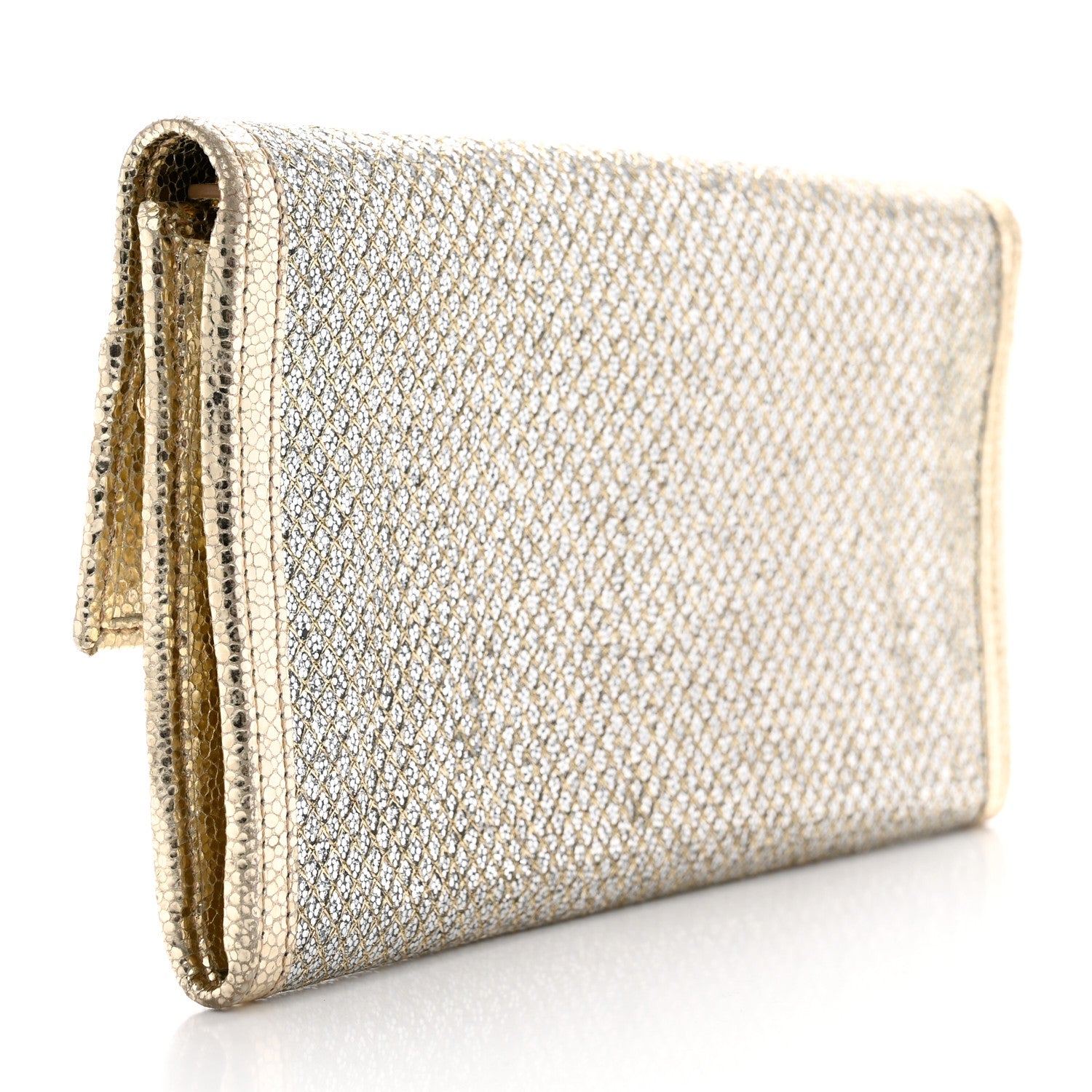 Jimmy Choo Glitter Fabric Reese Clutch Wallet Metallic 3 of 8