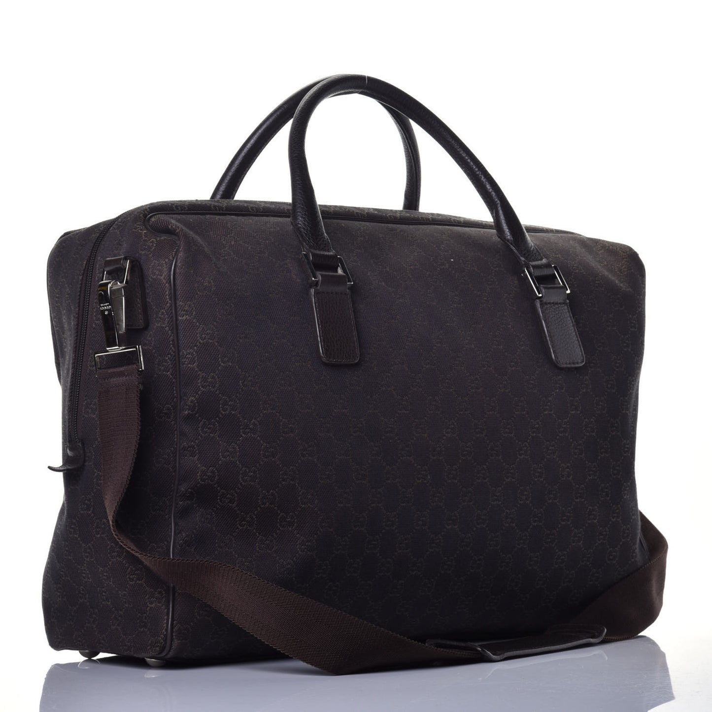 Denim Monogram Large Carry On Duffle Dark Brown