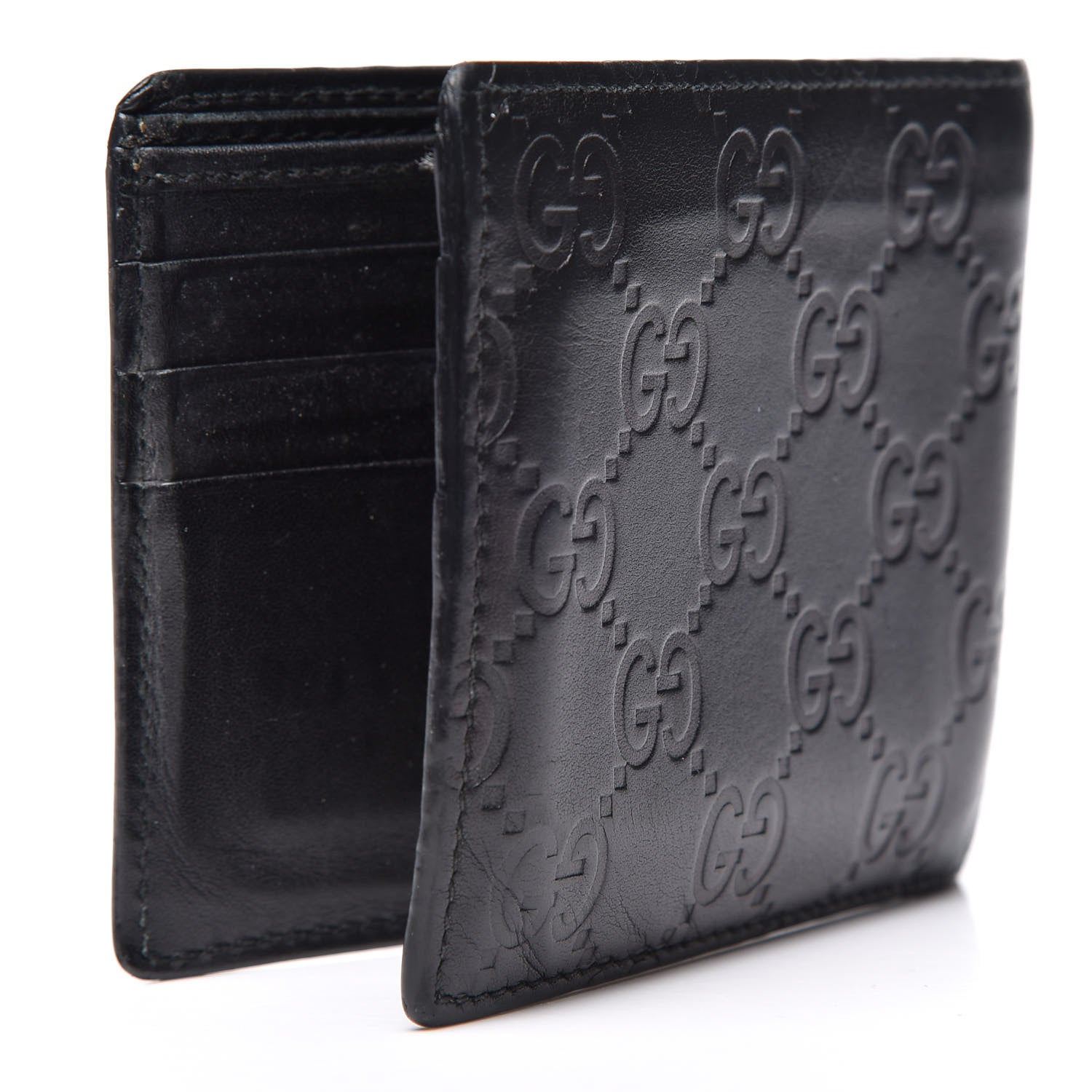 Gucci Guccissima Avel Bi-Fold Wallet Black 2 of 8