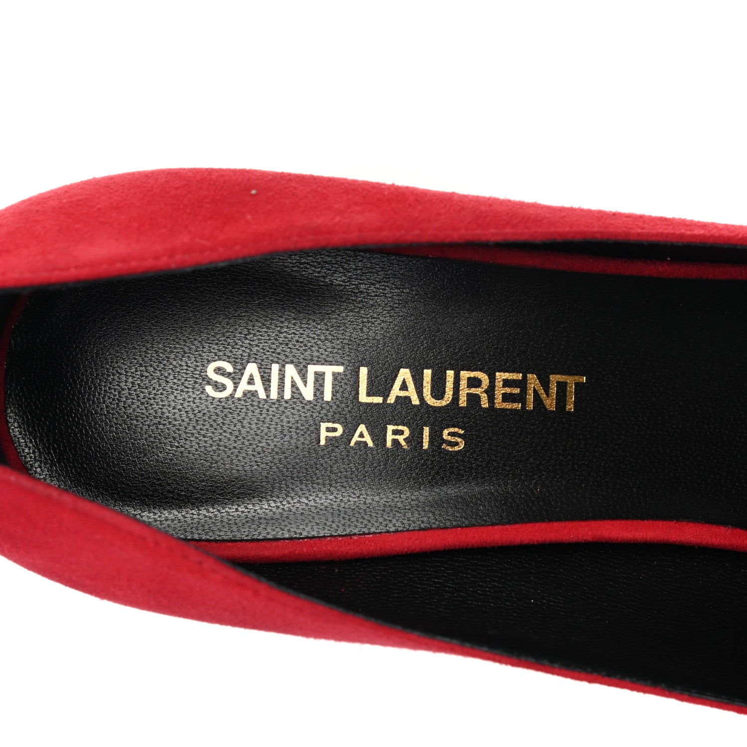 Saint Laurent Kid Scamosciato Classic Paris 105 Skinny Pumps 37.5 New Red 7 of 12
