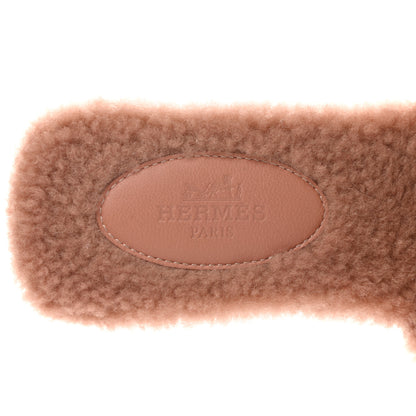 Hermes Woolskin Oran Sandals 35.5 Rose Aube 7 of 7