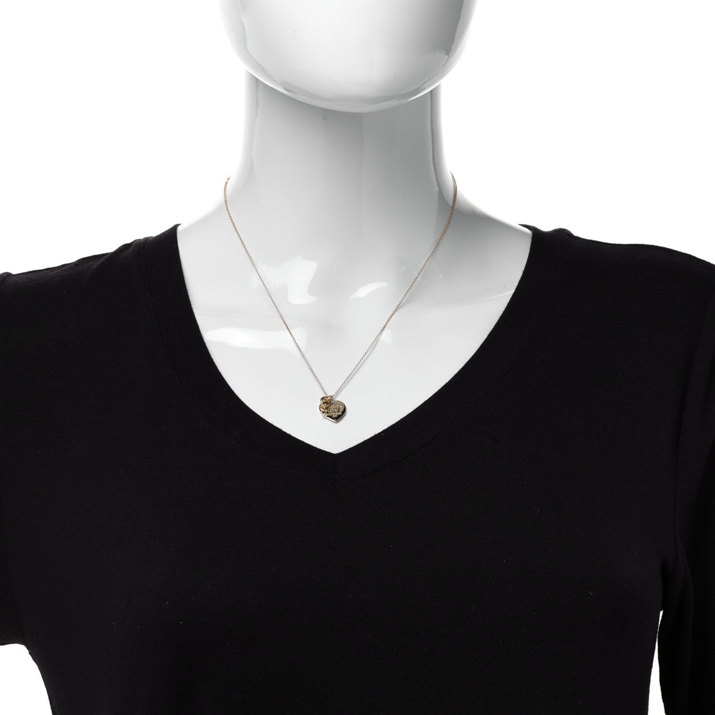 18K Yellow Gold Return To Tiffany Love Heart Tag Key Pendant Necklace