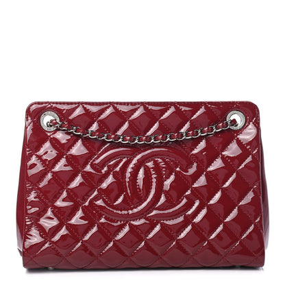 Chanel Patent Quilted Timeless CC Shopping Tote Red 1 of 9