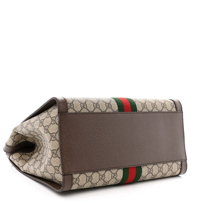 Gucci GG Supreme Monogram Web Medium Ophidia Tote Bag Brown 4 of 11