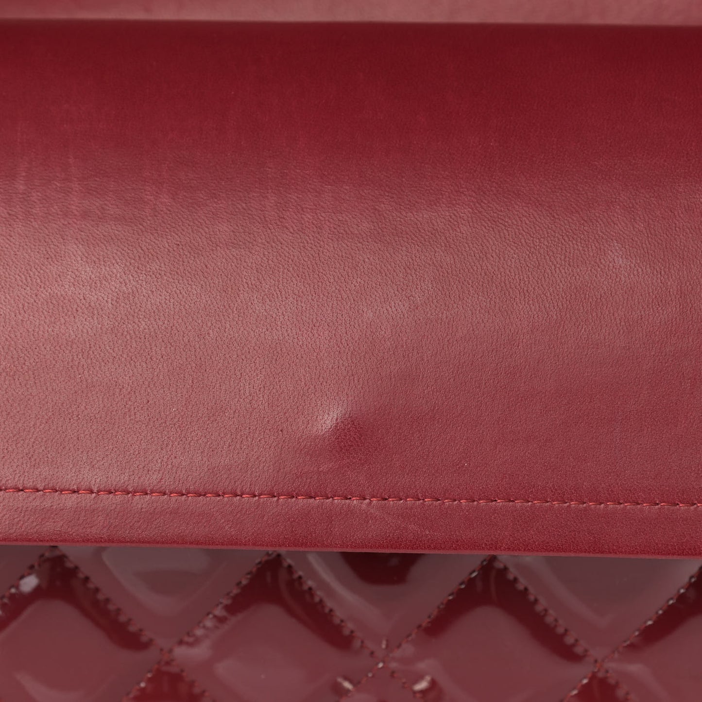 Patent Quilted Jumbo Double Flap Red