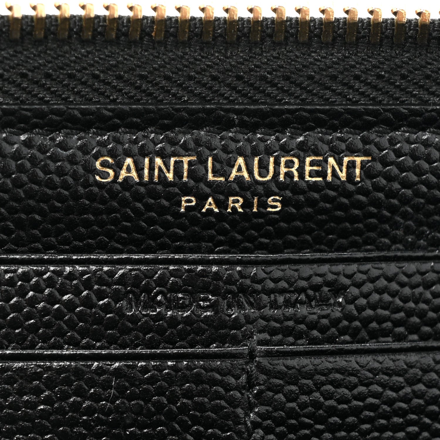 Saint Laurent Grain De Poudre Matelasse Chevron Monogram Zip Around Wallet Black 8 of 14