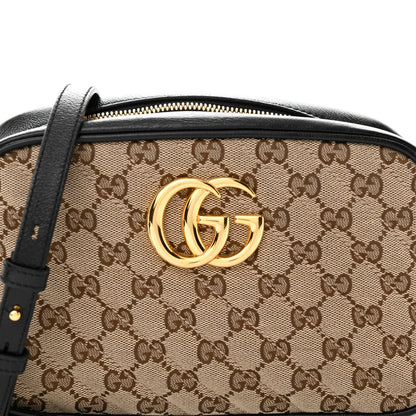 Gucci Monogram Matelasse Diagonal Small GG Marmont Chain Shoulder Bag Beige Black 9 of 11