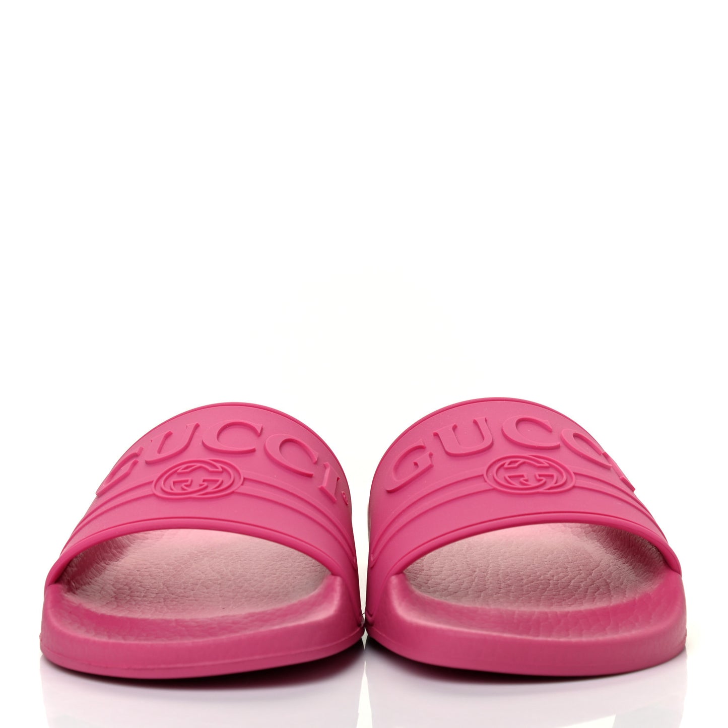 Rubber Womens Logo Slide Sandals 36 Fuchsia