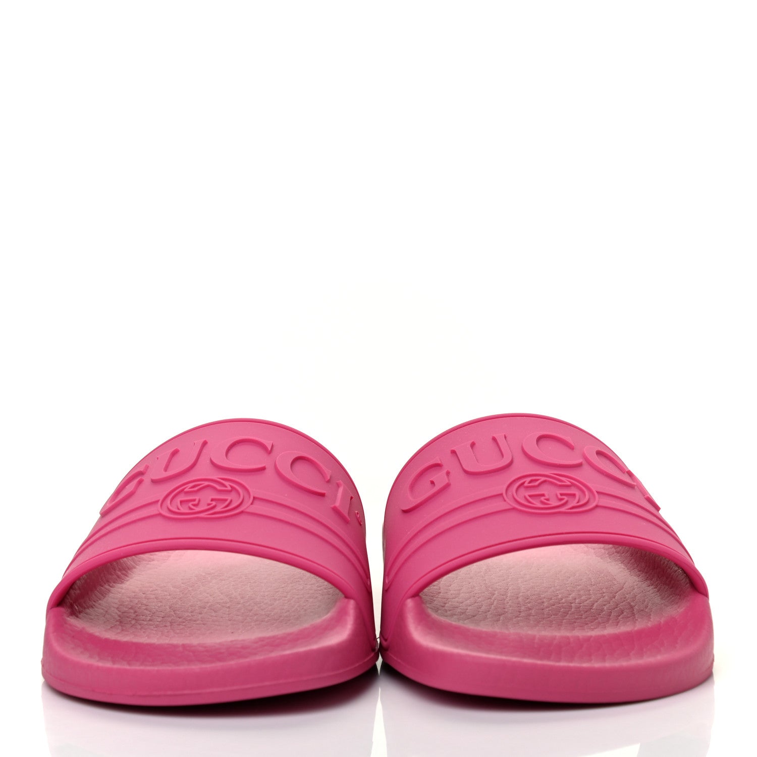 Gucci Rubber Womens Logo Slide Sandals 36 Fuchsia 2 of 8