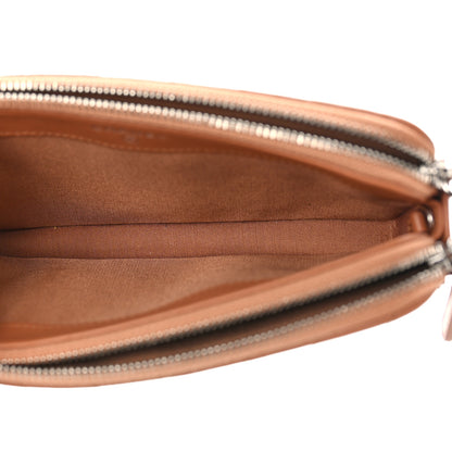 Chanel Lambskin Chevron Quilted Studded Small Clutch With Chain Beige 6 of 10