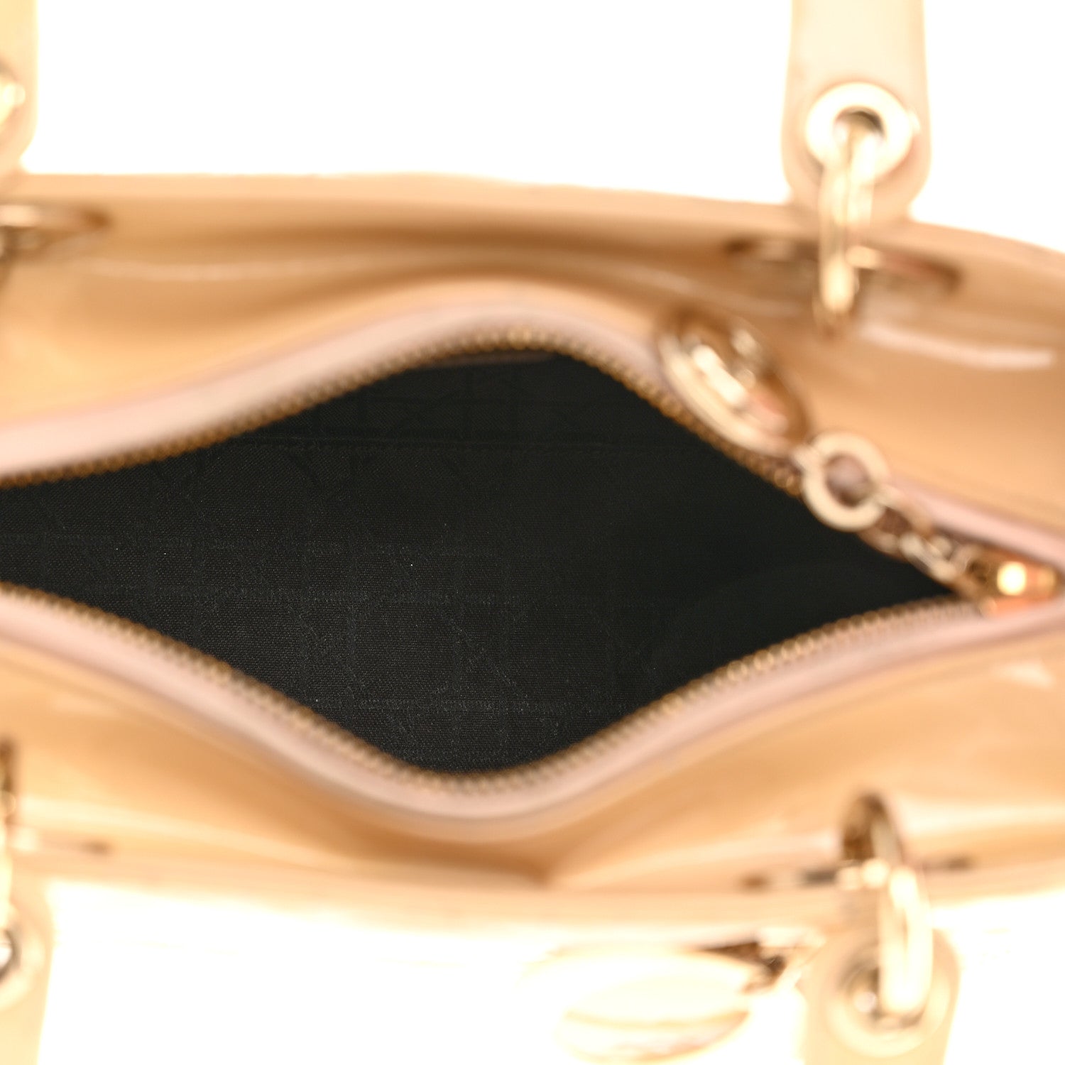 Christian Dior Patent Cannage Medium Lady Dior Beige 5 of 16
