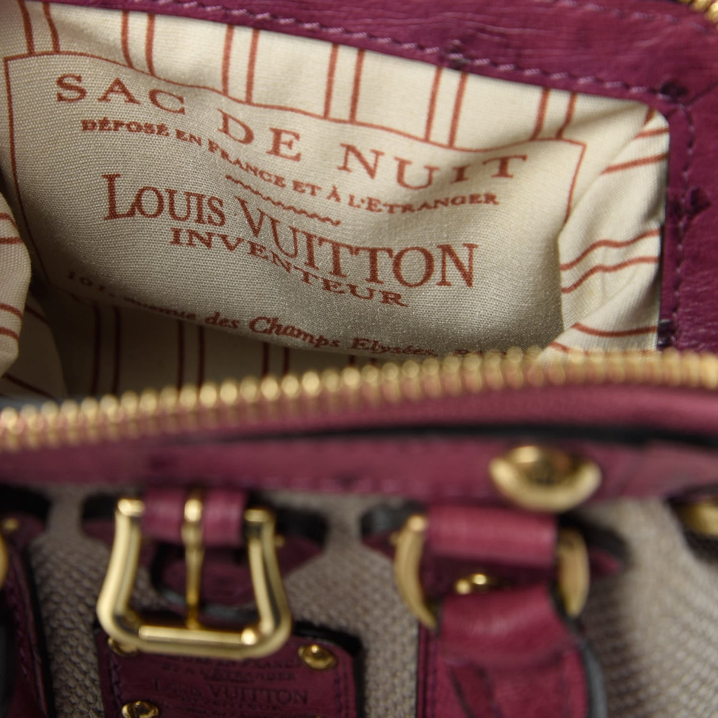 Toile Ostrich Trianon Sac de Nuit PM Lilac