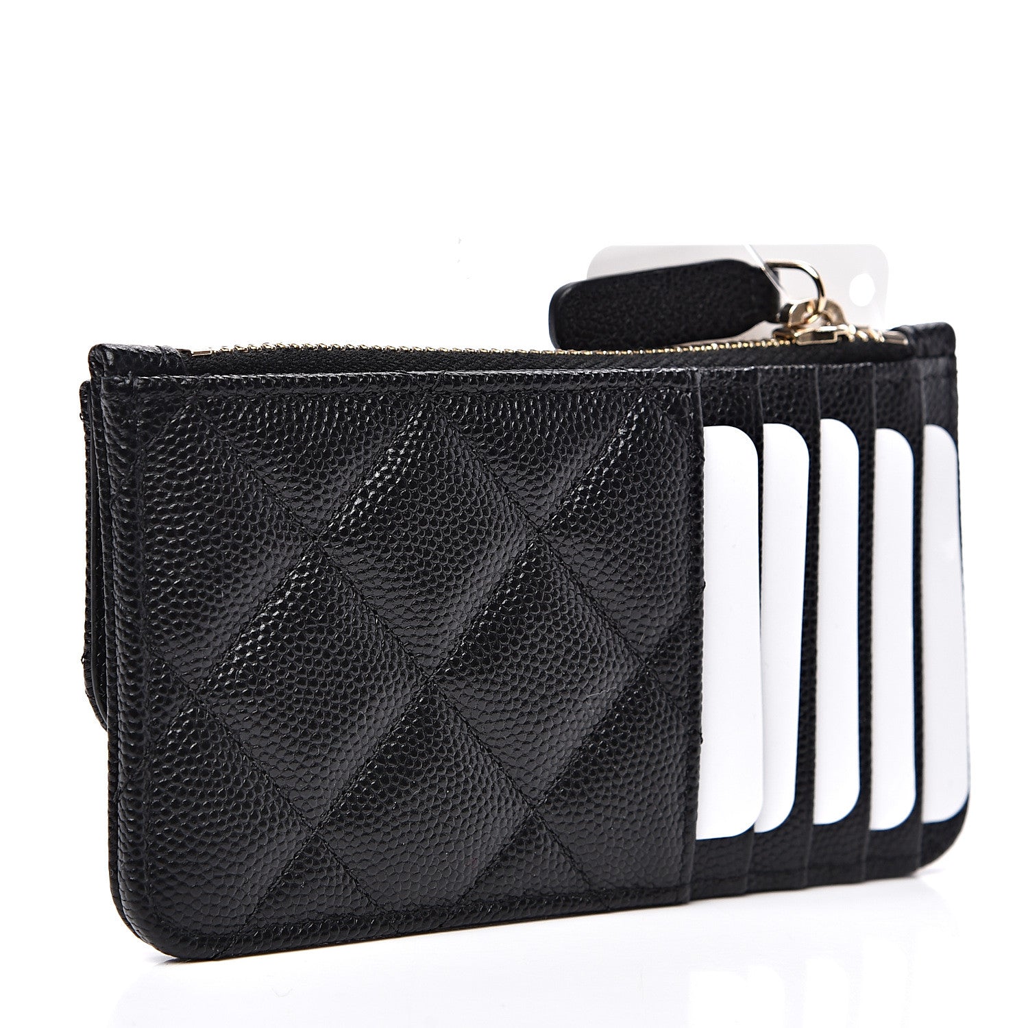 Chanel Caviar Quilted Flap Zip Card Holder Black 2 of 7