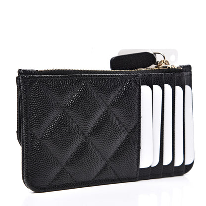 Chanel Caviar Quilted Flap Zip Card Holder Black 2 of 7
