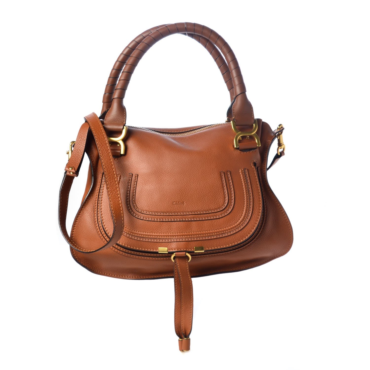 Chloe Calfskin Medium Marcie Satchel Tan 1 of 8