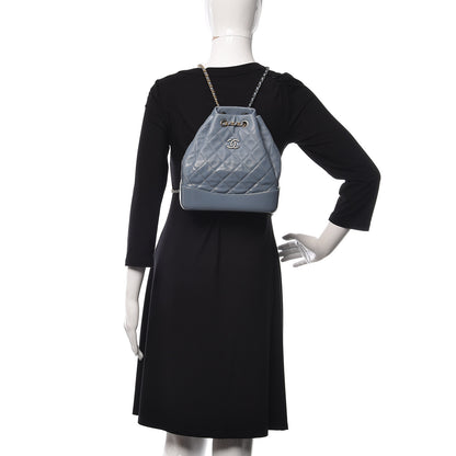 Chanel Patent Goatskin Quilted Small Gabrielle Backpack Blue 2 of 12