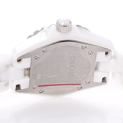 Chanel Stainless Steel Ceramic Diamond Pink Sapphire 33mm J12 Quartz Watch White 5 of 7