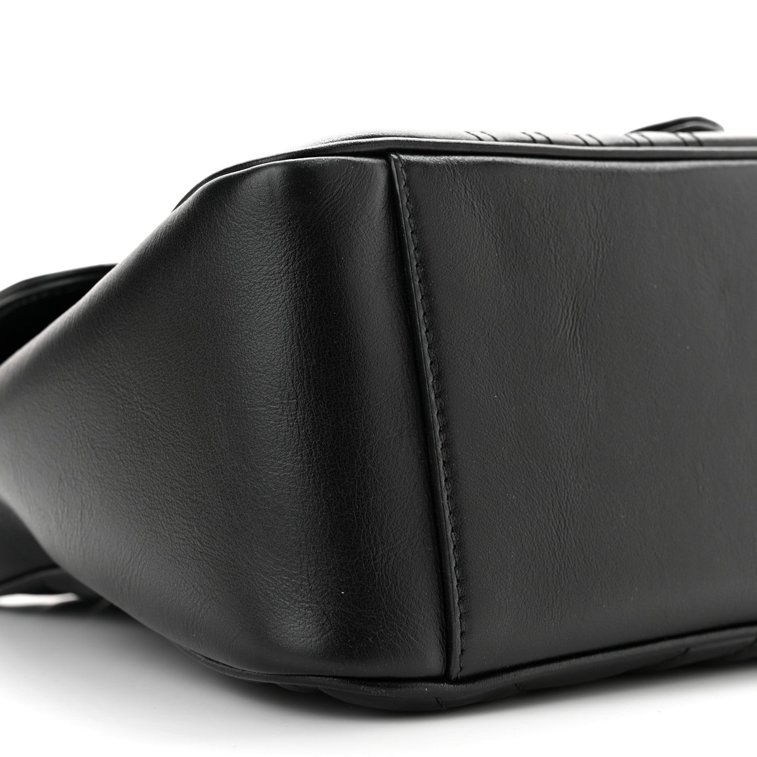 Gucci Calfskin Matelasse Small GG Marmont Top Handle Shoulder Bag Black 9 of 10