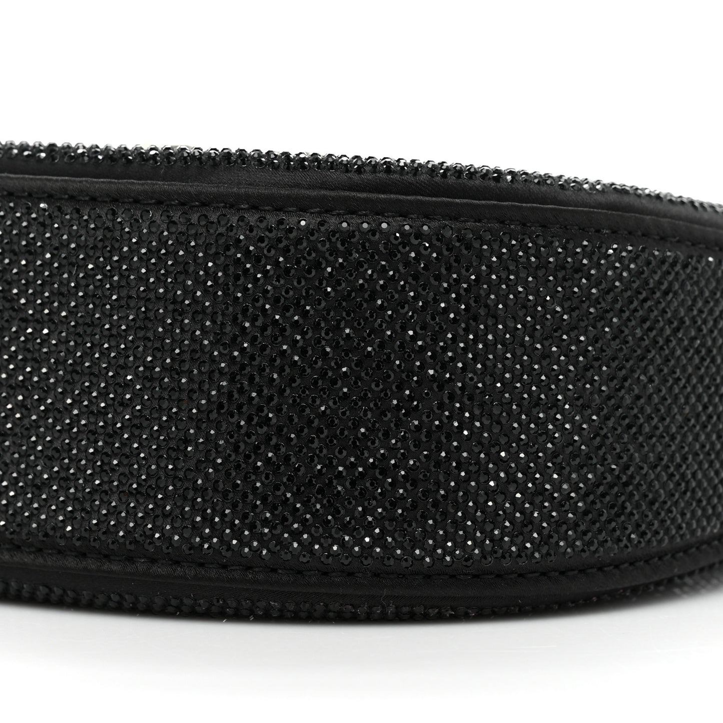 Calfskin Satin Crystal Embellished Small Legacy Glitter Hobo Black