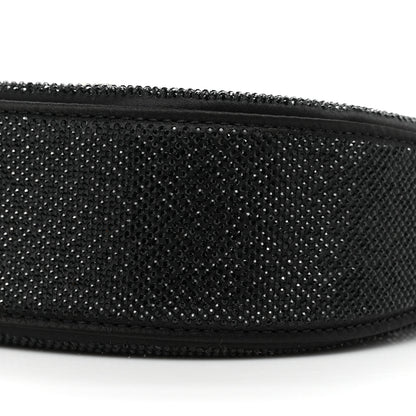 Alexander Wang Calfskin Satin Crystal Embellished Small Legacy Glitter Hobo Black 6 of 7