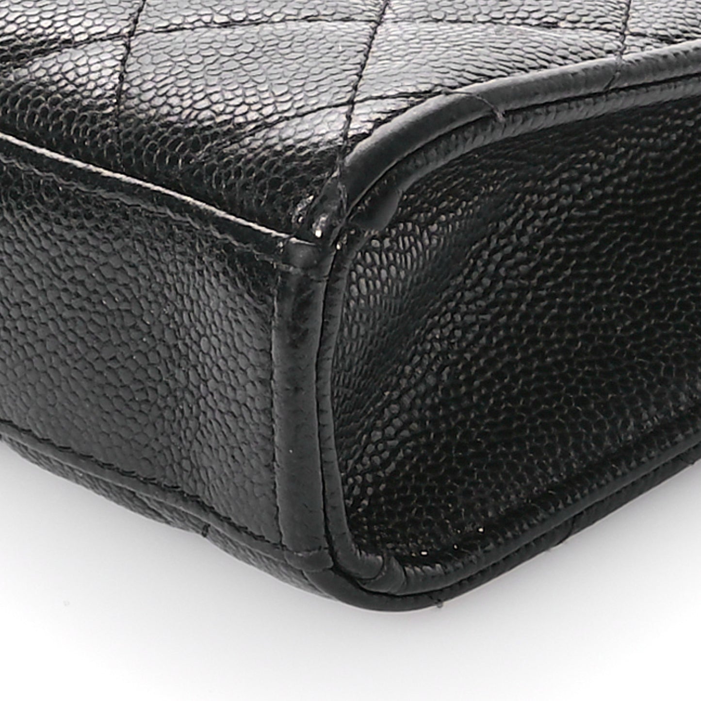 Caviar Quilted Classic Phone Holder Black