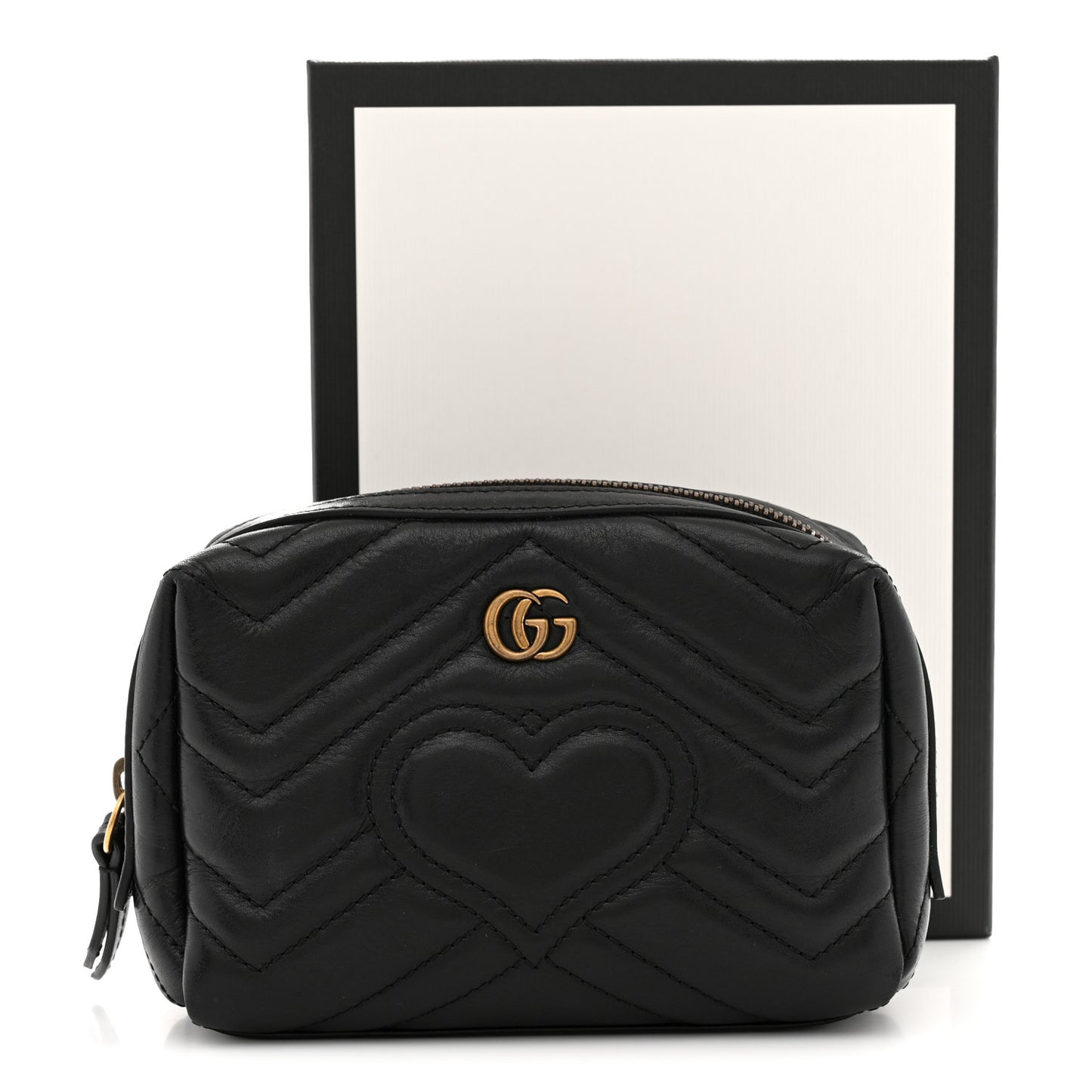 Calfskin Matelasse GG Marmont Cosmetic Case Black