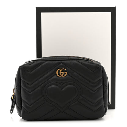 Gucci Calfskin Matelasse GG Marmont Cosmetic Case Black 10 of 10