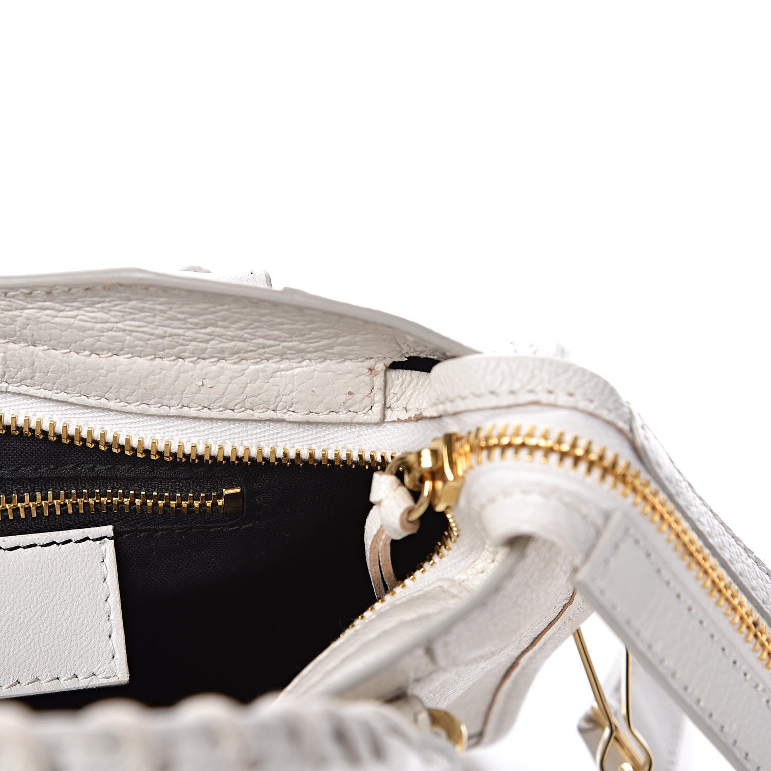Balenciaga Chevre Gold Metallic Edge Hardware Mini City White 8 of 11