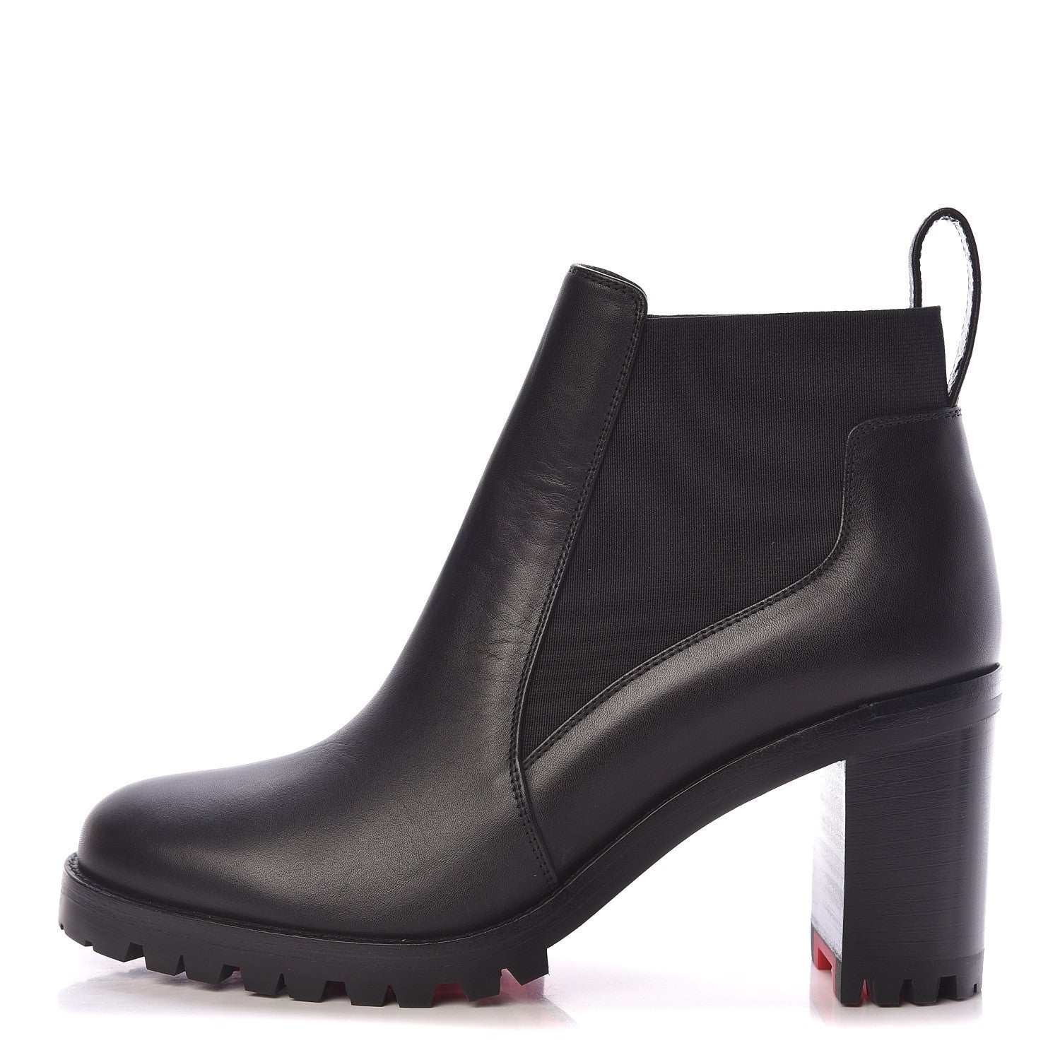 Christian Louboutin Calfskin Marchacroche 70 Chelsea Boots 36.5 Black 1 of 8