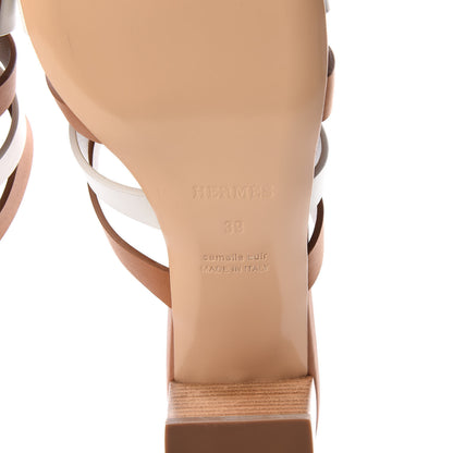 Hermes Calfskin Amica Sandals 39 White Natural 7 of 8