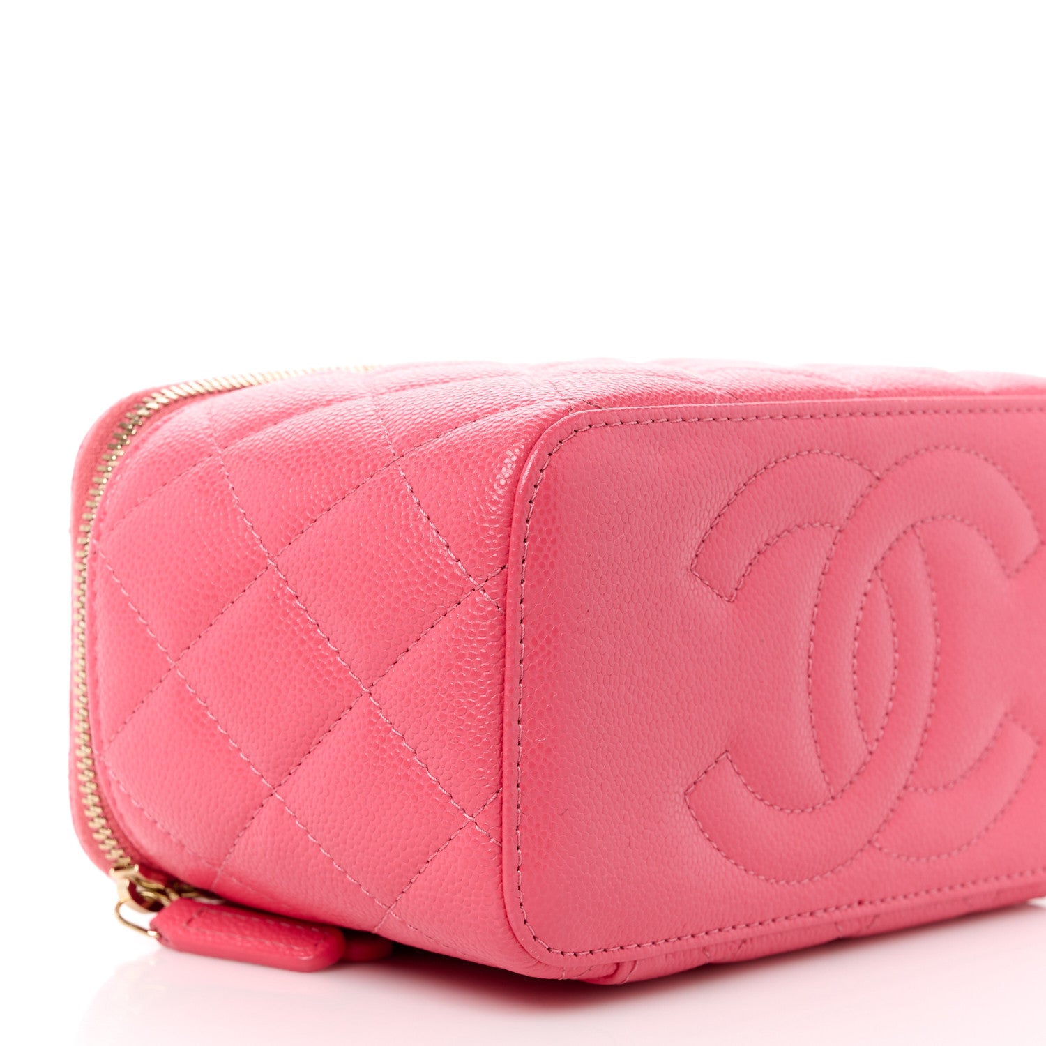 Chanel Caviar Quilted Small Vanity Case With Chain Pink 9 of 11