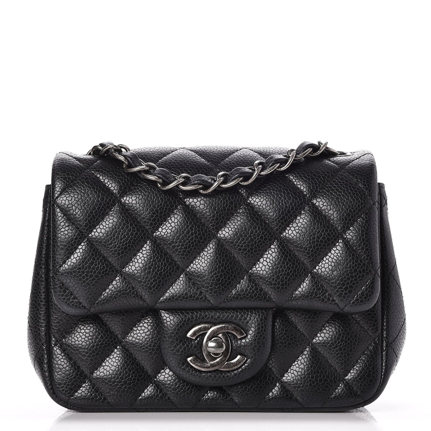 Caviar Quilted Mini Square Flap Black