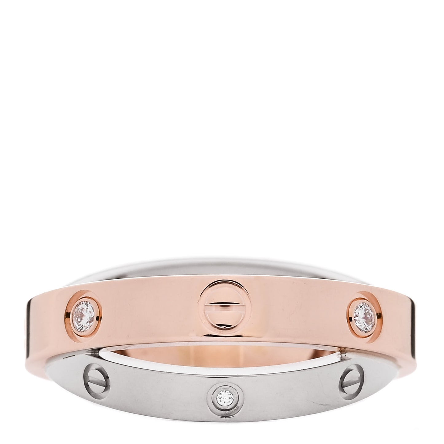18K Pink White Gold 6 Diamond LOVE Ring 49 5