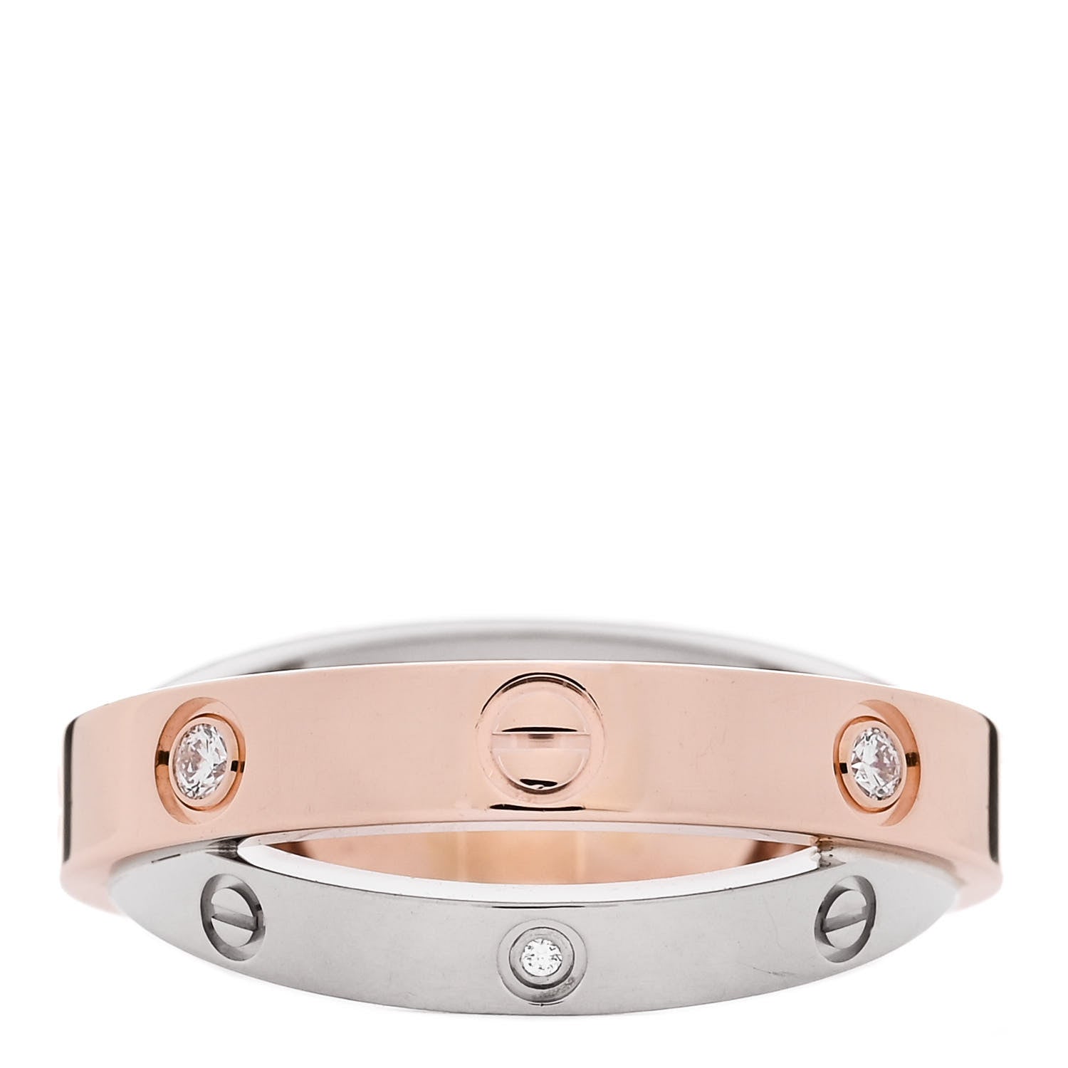 Cartier 18K Pink White Gold 6 Diamond LOVE Ring 49 5 3 of 4