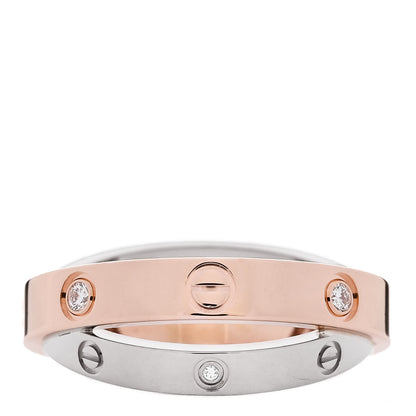Cartier 18K Pink White Gold 6 Diamond LOVE Ring 49 5 3 of 4