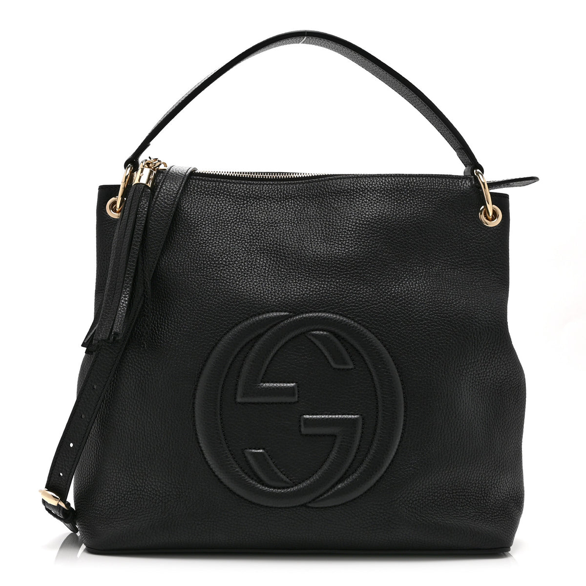 Gucci Pebbled Calfskin Large Soho Hobo Black 1 of 11