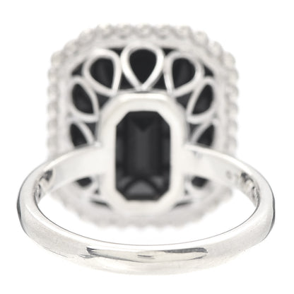 Tiffany Sterling Silver Black Onyx Ziegfeld Daisy Ring 53 6.25 4 of 5