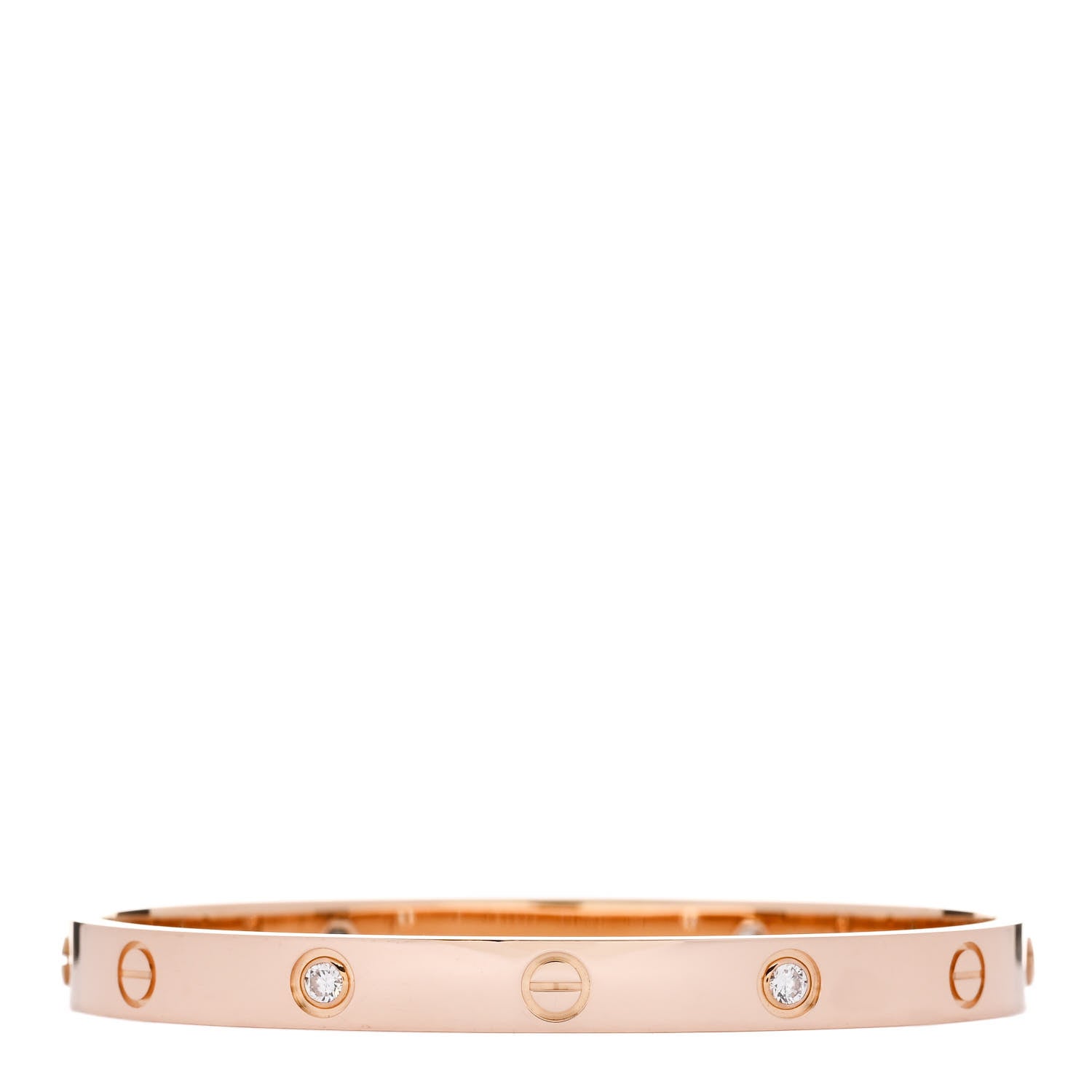 Cartier 18K Pink Gold 4 Diamond LOVE Bracelet 18 2 of 9