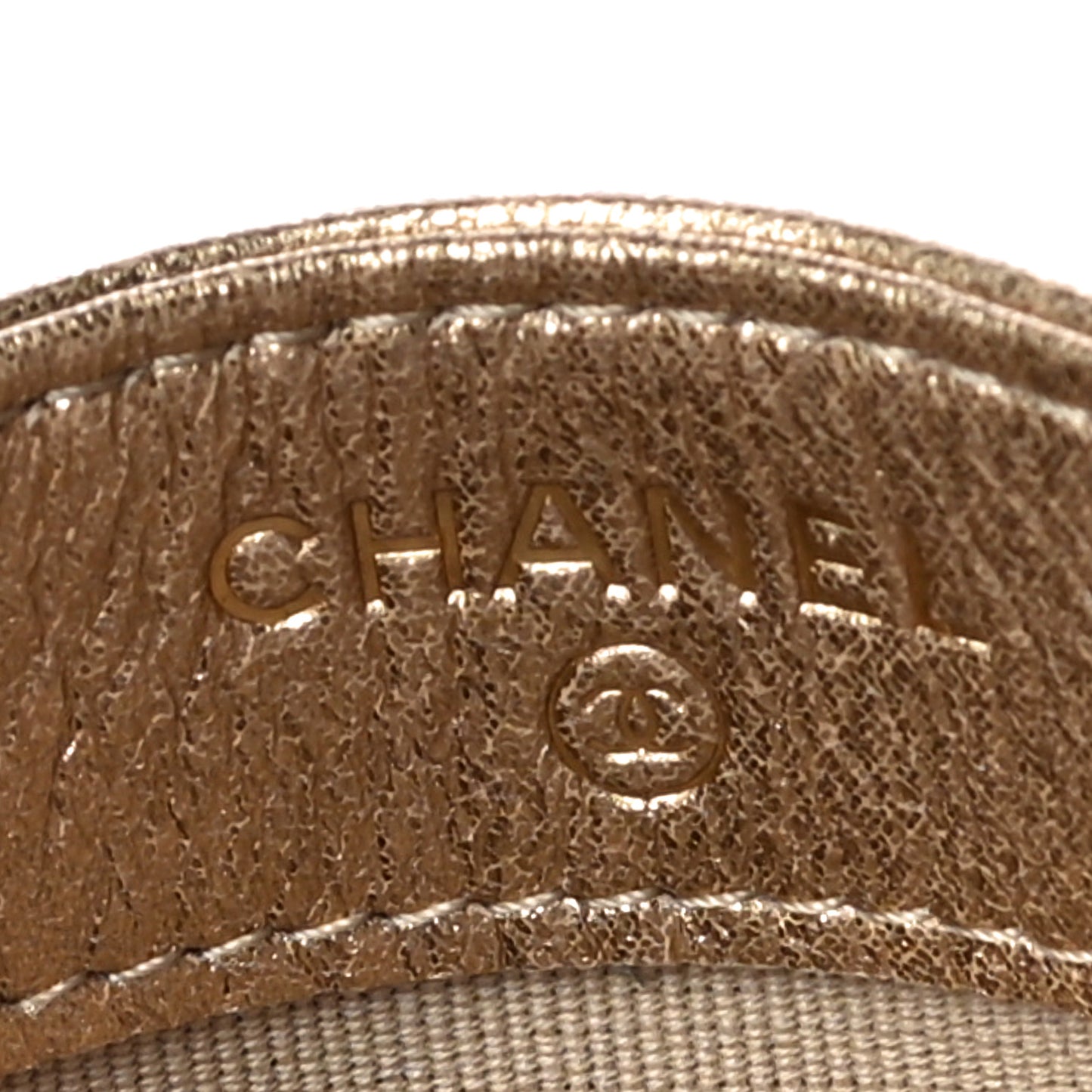 Metallic Lambskin Quilted CC Card Holder Gold