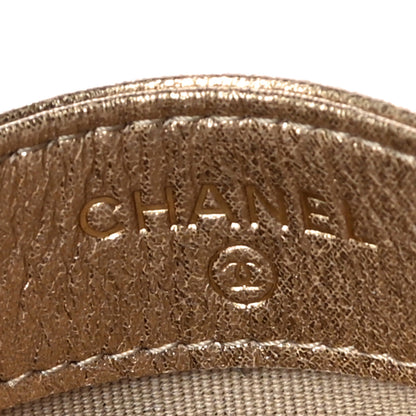 Chanel Metallic Lambskin Quilted CC Card Holder Gold 6 of 11